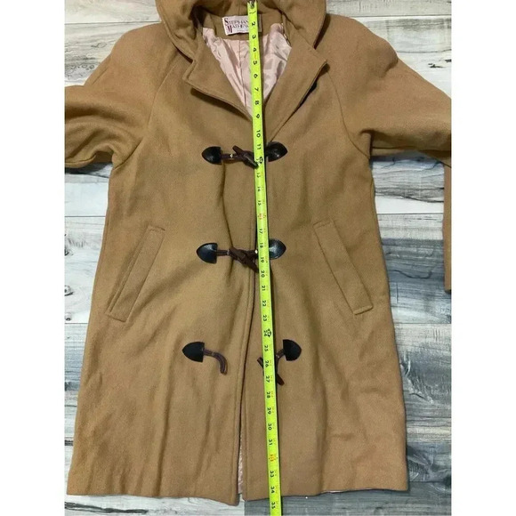Vintage Stephanie Mathews Wool Women’s Duffle Coat size 3/4 Toggle Closure Hoode - Picture 8 of 10